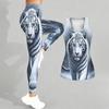 Fierce Predator Pattern Print Yoga Outfit for Women Fashion Workout Leggings Fitness Sports Casual Yoga Set Sports Suit
