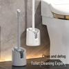 Wall-Mounted Long-Handle Toilet Brush for Corner Bathroom Cleaning