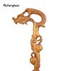 Yellow Dragon Wooden Single Joint Fashion Wood Stick Decorative Cospaly Cane Halloween Crutch Wand Crosier 94cm