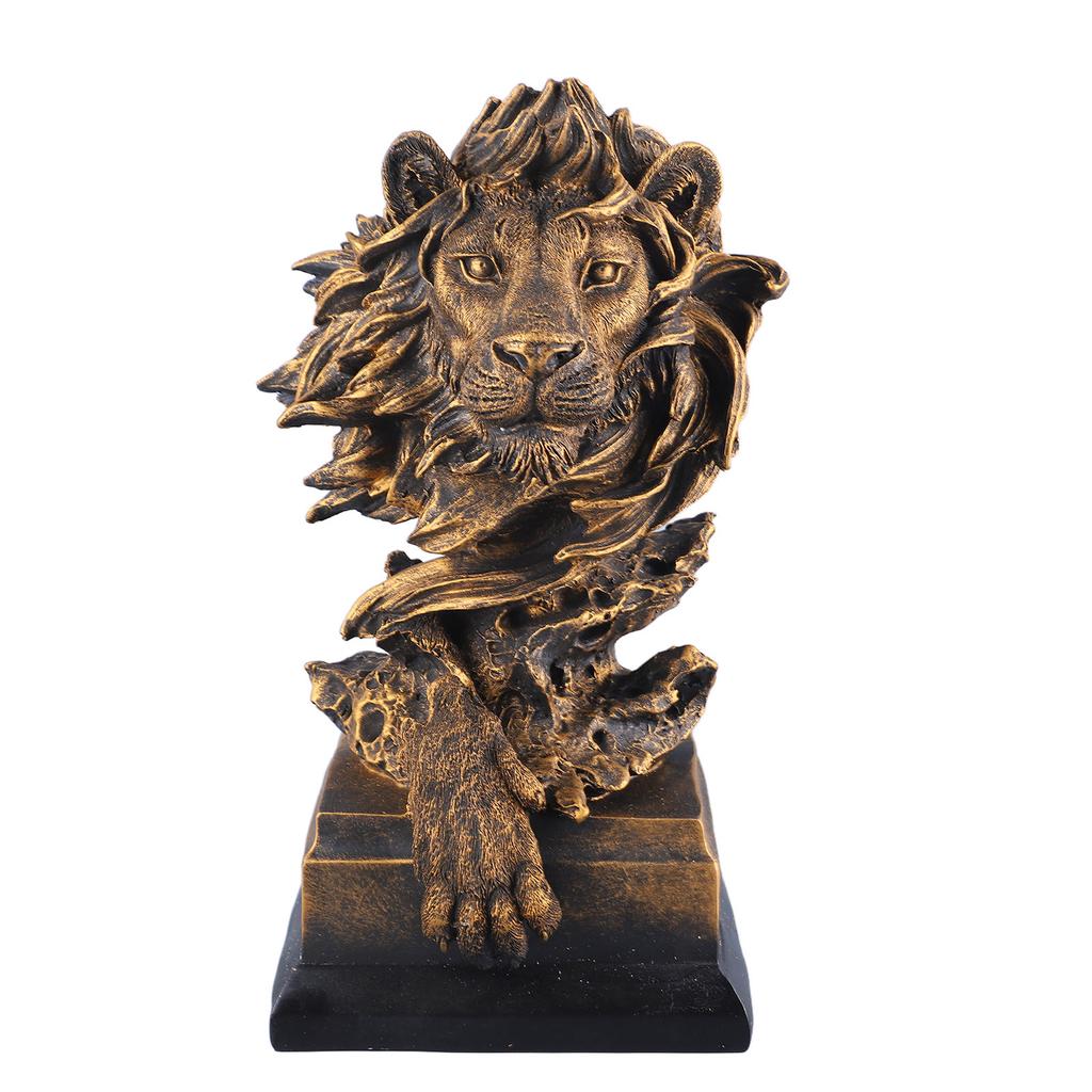 Lion Resin Statue Innovative Vintage Exquisite Lion Figure for Home Decoration Living Room Porch