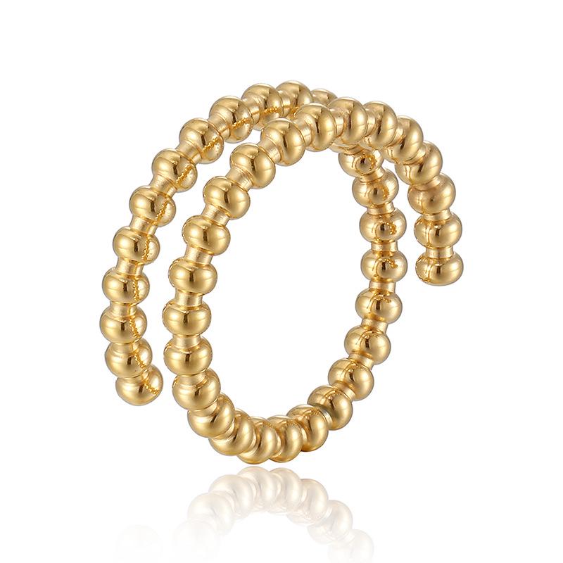 Gold Stainless Steel Women's Trendy Open Index Finger Ring