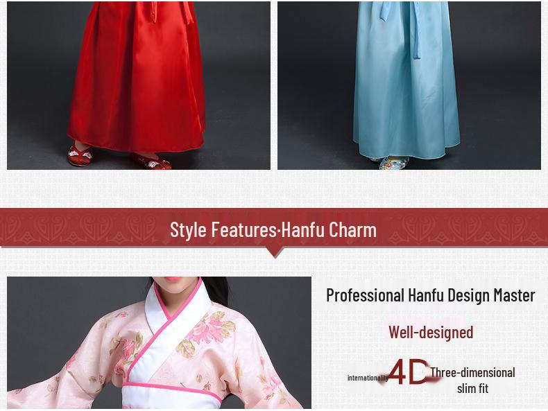 Children's Hanfu Fairy & Guzheng Performance Costume - Women's New Tang Suit Style