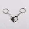 Keychain Heart Matching Cat Design Titanium Steel Keychain Pendant Bright Color Key Holder Bags Cars Wallets Accessories