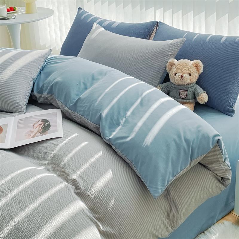 Bubble Cotton Bedding Set - Soft & Breathable Bedroom Set - Includes 1 Duvet Cover, 1 Flat Sheet, 2 Pillowcases