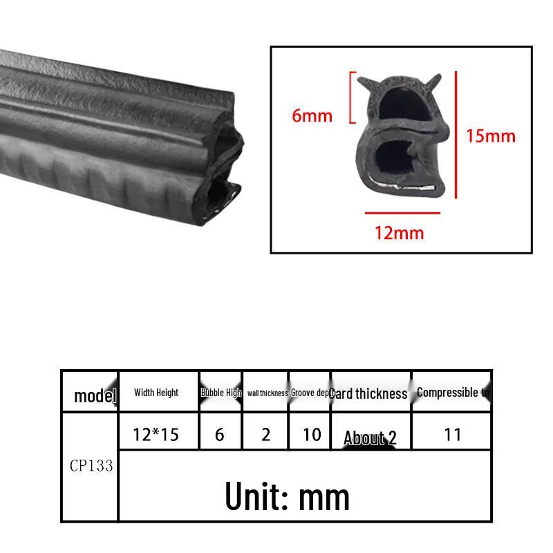 High-Temperature Resistant U-Shaped Rubber Sealing Strip for Dustproofing Electrical Cabinets and Car Doors