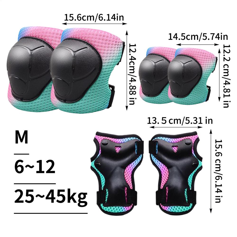 

Knee Pads For Kids EVA Foam 3-pieces Protective Set With Elbow Knee Pad And Wrist Guards Kids Protective Gear For Cycling For S зелёный