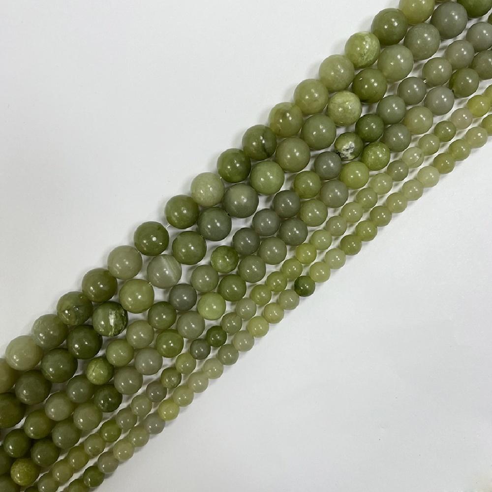 Green Southern Jasper Stone Natural Round Beads 15"Strand Smooth Loose Spacer Beads 4/6/8/10/12mm for Jewelry Making DIY Bracelets Accessories