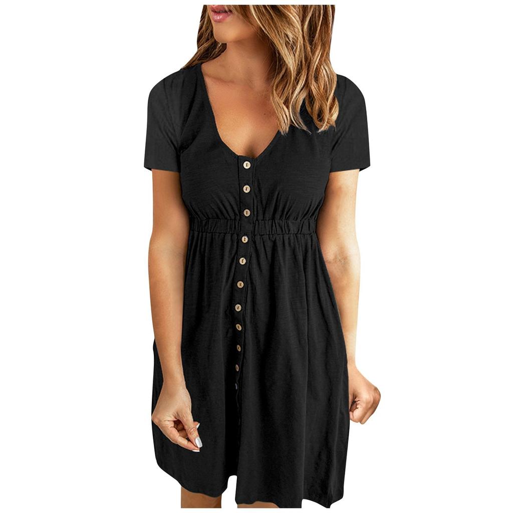 A Fashionable Solid-colored Loose Dress For Ladies
