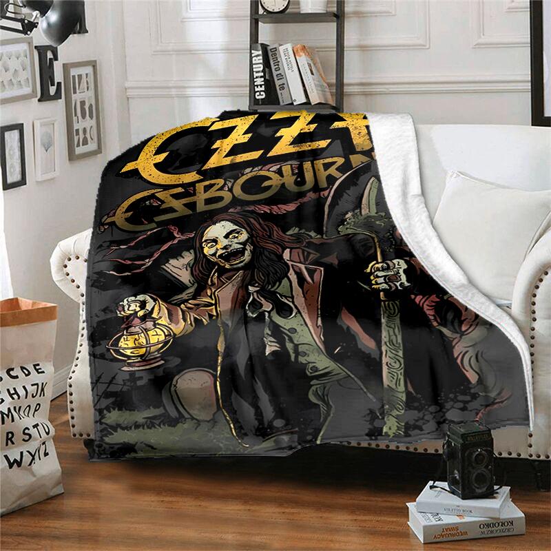 1pc Blanket Ozzy Madman Print Design, Lightweight Blanket for Sofa, Bed- Soft &Warm, Gift for All Seasons Like Christmas, Halloween