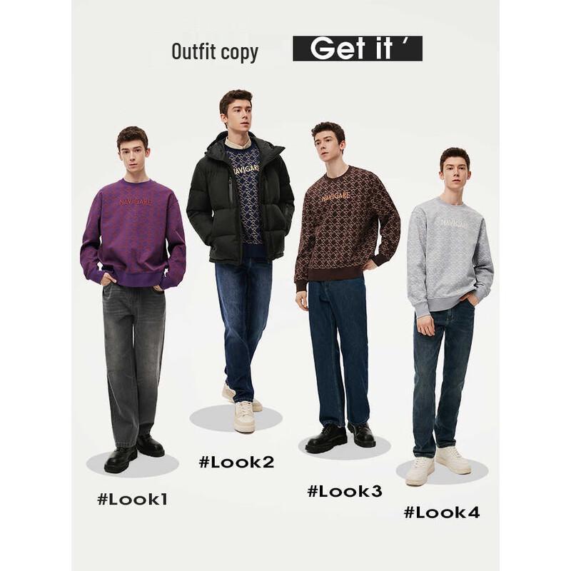 Navigare Men's Sailing Boat Crew Neck Letter Sweatshirt