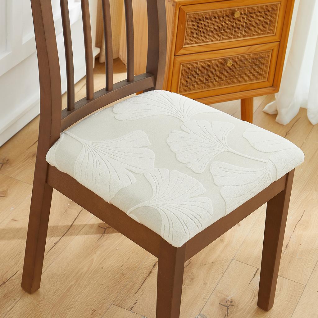 1/2/4pcs Solid Color Jacquard Elastic Chair Cushion Cover Stool Cover Protect Furniture Chair Cover for Living Room Home Decor