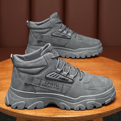 Frühling Herrenschuhe Atmungsaktive High-Help-Schuhe Herrentrend All-Match Anti-Rutsch-Verschleiß Sport Freizeit Arbeitsschutzschuhe