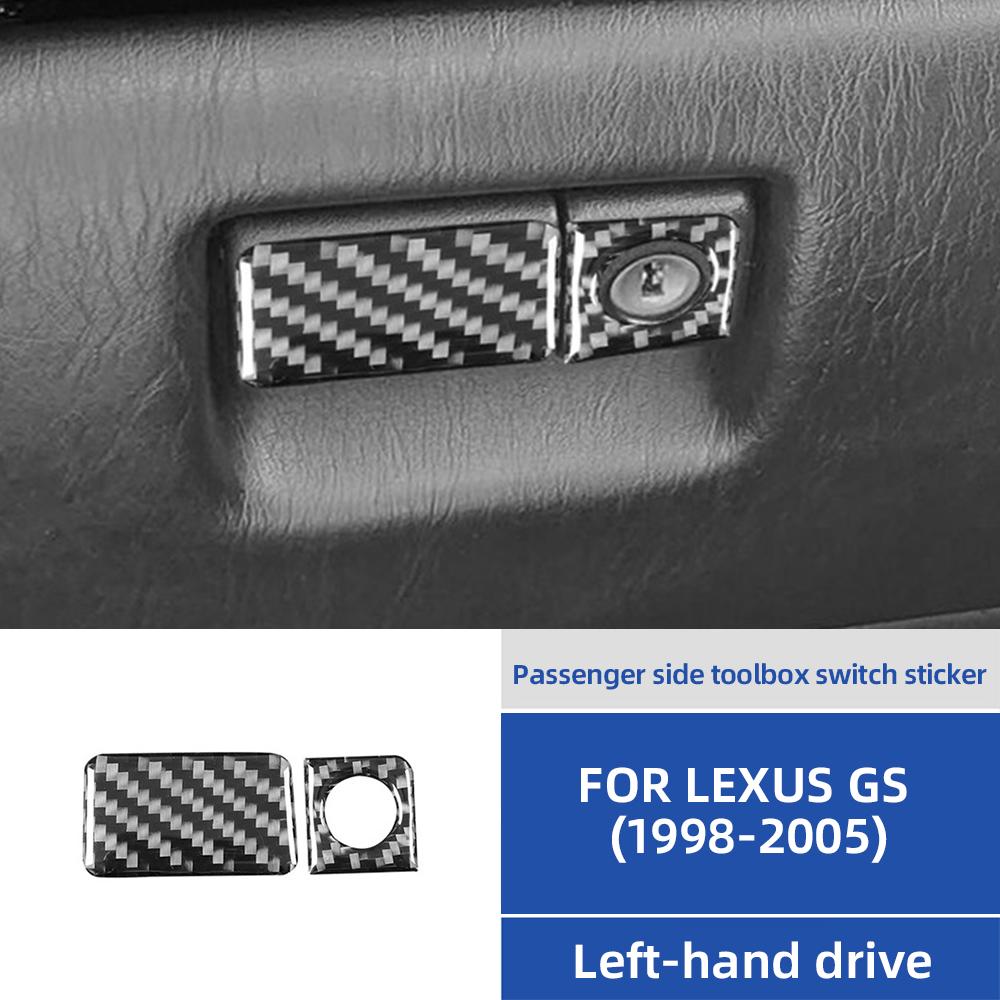 Carbon Fiber Style Interior Sticker for Lexus GS 1998-2005 Front Passenger Toolbox Switch Cover One Size