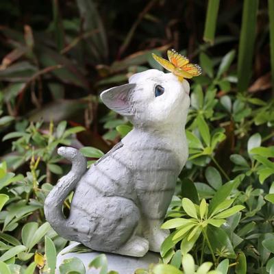 Solar Powered Solar Cat Garden Lights Luminous Light Waterproof Design Cat Garden Lights Simulation Animal Wind Rain Resistant