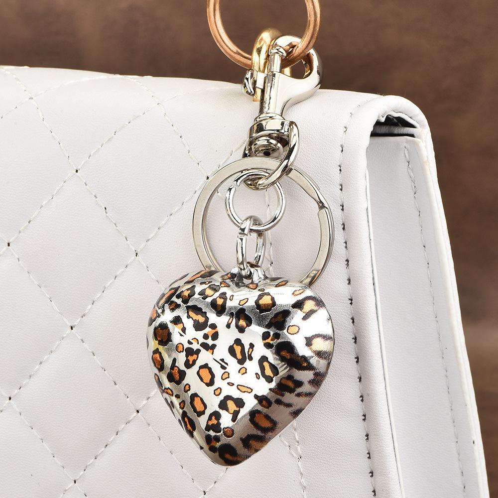 Autumn and Winter Leopard Hole Bow Love Pendant Acrylic Diy Jewelry Bag Accessories Pendant Necklace