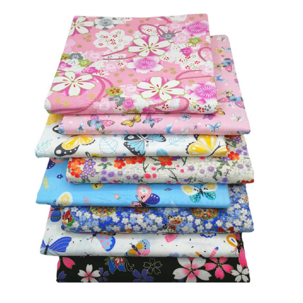 

Набор из 8 лоскутных тканей в японском стиле с цветочным узором, бабочками и животными, милый набор для шитья своими руками