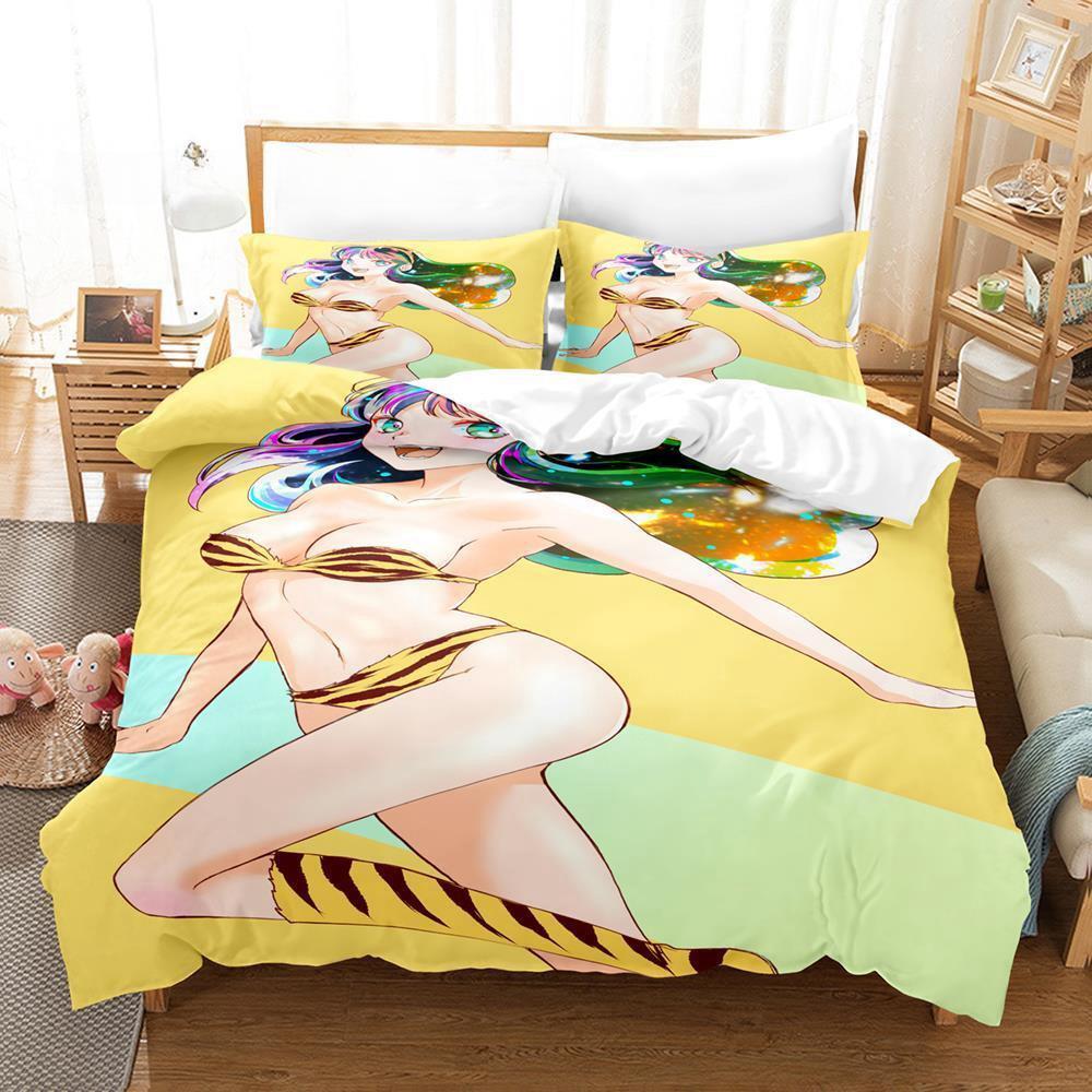 Urusei Yatsura Lum Bedding Set Single Twin Full Queen King Size Bed Set Adult Kid Bedroom Duvet cover Sets Anime Bed Sheet Set