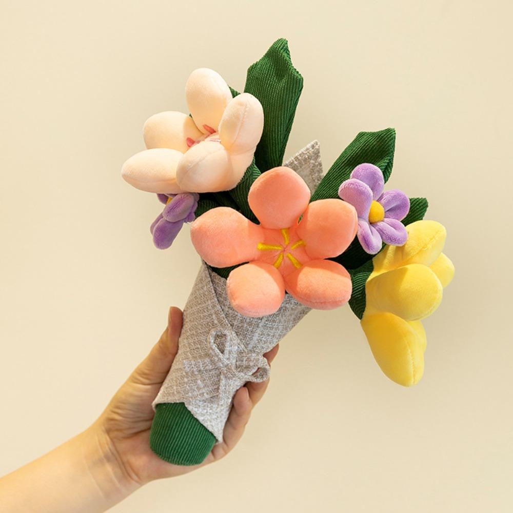 Funny Tulip Potted Plush Toy PP Cotton Succulent Plush Plants Hand Holding Flowers  Sofa Decoration