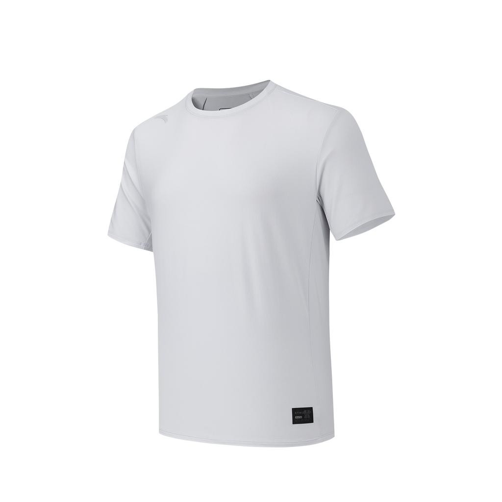 Anta Training Short Sleeve Knit Shirt Summer T-Shirt Men Tops Sand-Gray 952627108-1