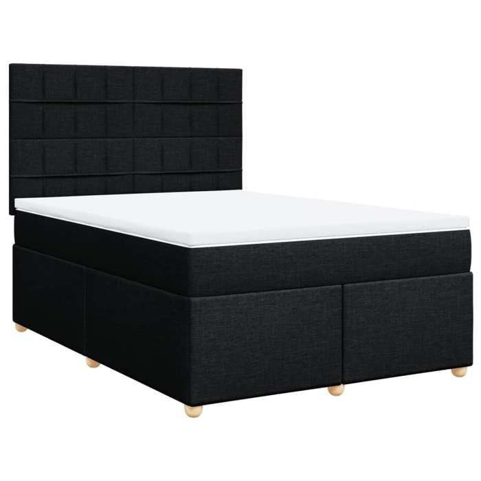 VidaXL Sommier à lattes de lit avec matelas Noir 140x190 cm Tissu 3291277