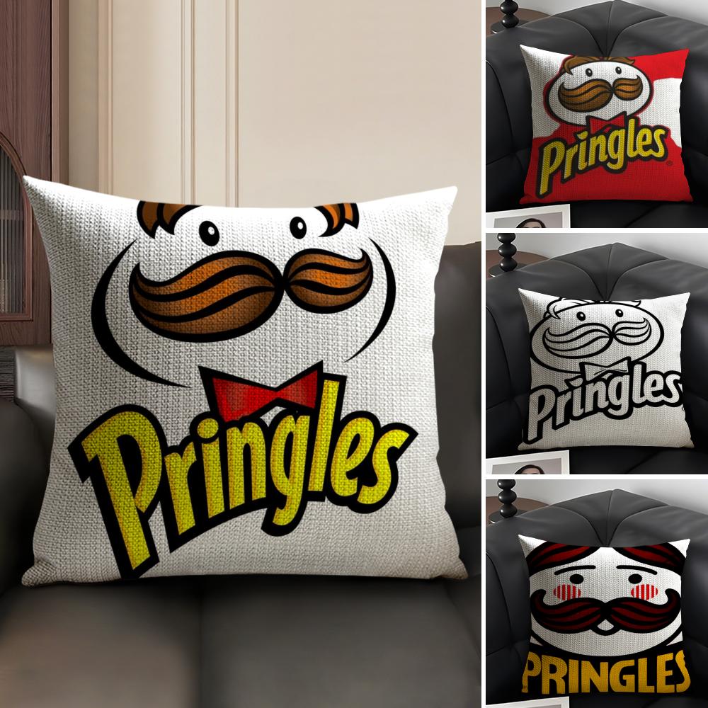 Classic Personality P-Pringles Pillow Case Pattern Printed Pillowcase For Living Room Sofa Cushion Cover & Bedroom Decor