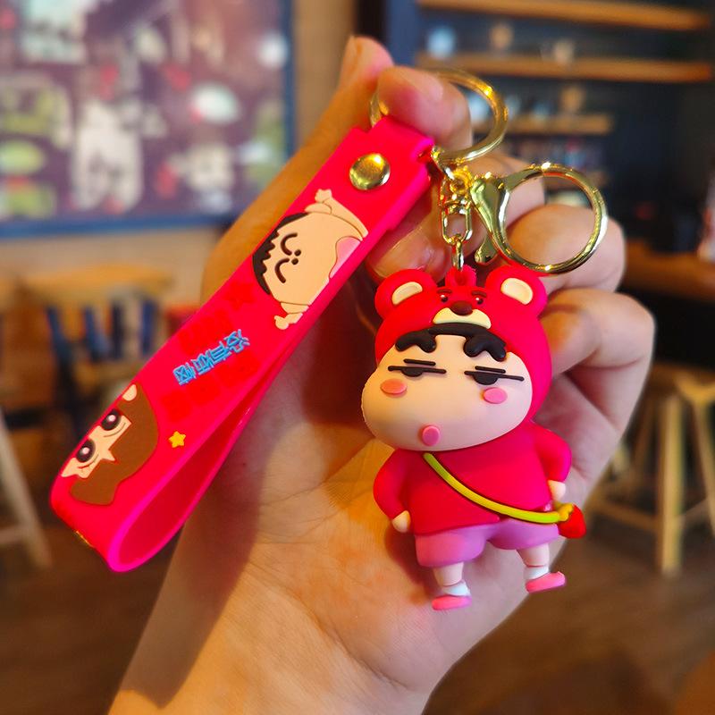New Anime Crayon Shin-chan Kawaii Q Version Cos Cross Dress Funny Figure PVC Model Toys Doll Couple Keychain Gifts