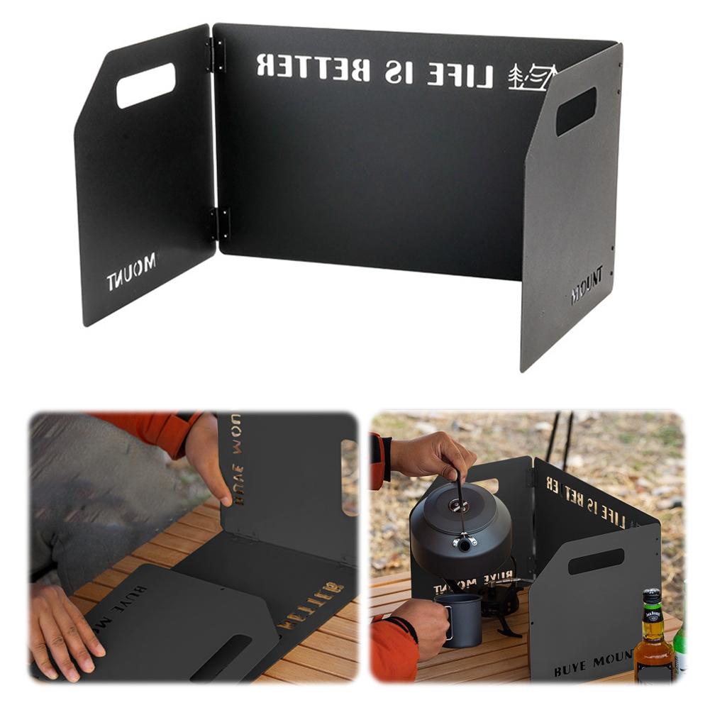 

3 Plates Camping Stove Windscreen Multi-Purpose Folding Outdoor Stoves Windscreens Cooking Burner Windproof Screen Picnic Tool China Mainland