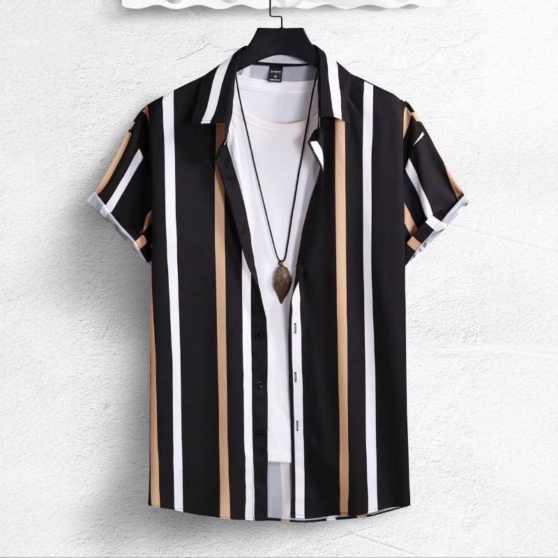 Summer New Men's Casual Beach Printed Short-sleeved Versatile Fashion Shirt