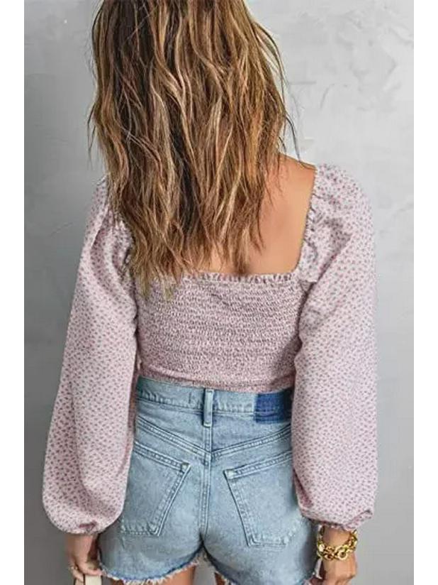 European-American Square Neck Long Sleeve Slim Fit T-Shirt: Women's New Spring Style Waist-Hugging Top