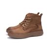 Leather Martin Boots Men's Autumn and Winter New Short Boots British Retro Velvet Warm Platform Men's Shoes