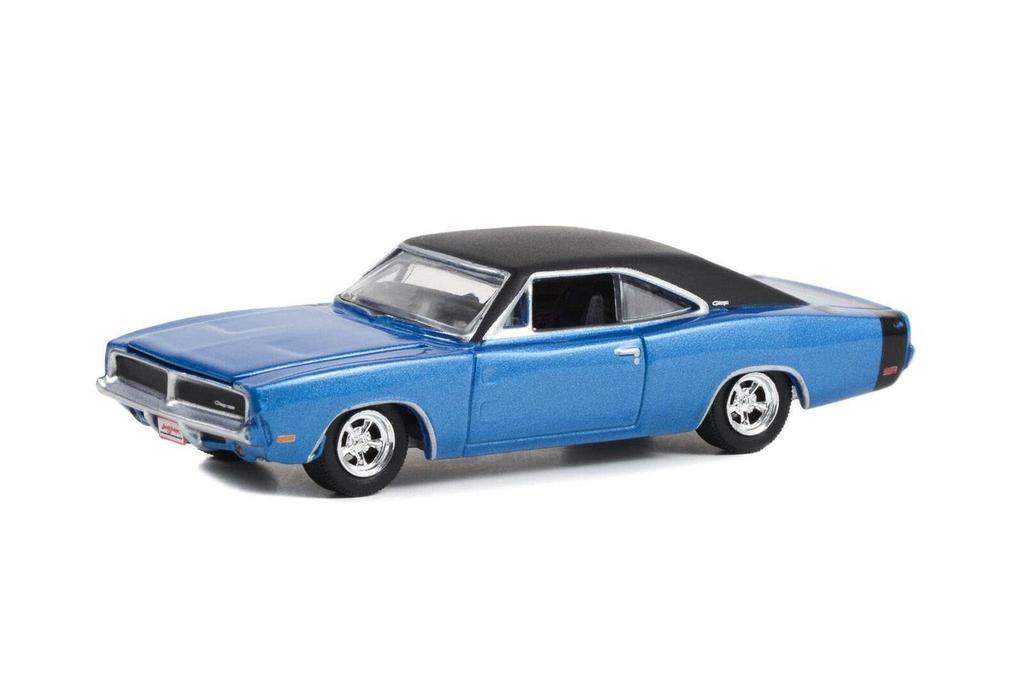Greenlight 1/64 Scale Dodge Charger 1969 Blue Barrett-Jackson 37270-B (Parallel Import)