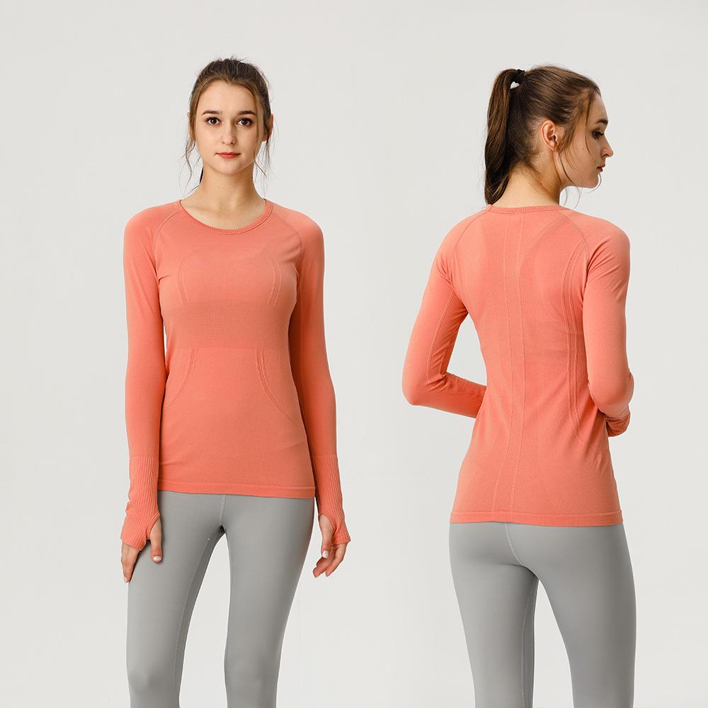 Women's Quick Dry Long Sleeve Yoga & Running Top - Round Neck, Sweat-Wicking, Fitness T-Shirt