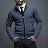Men's Plus Size Stand Collar Cardigan: 2025 Autumn/Winter Warm Knit Sweater Coat