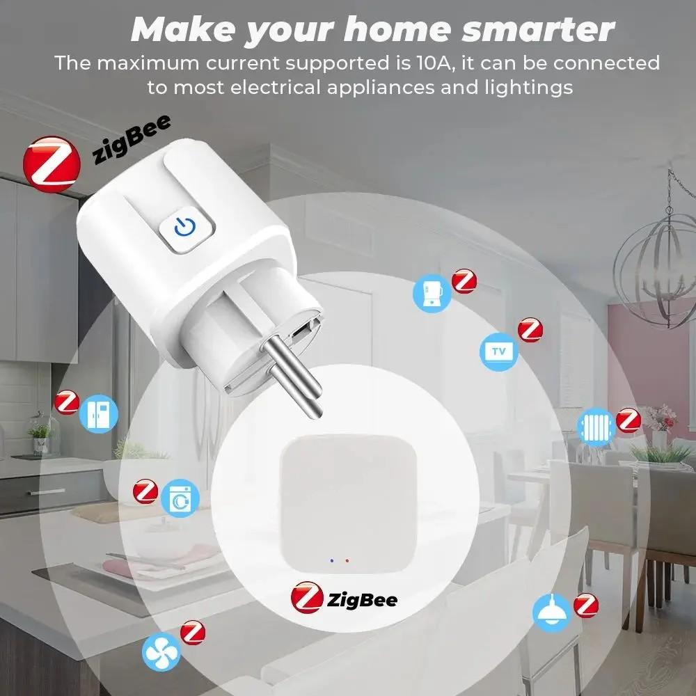 Spina Smart WiFi EU 16A/20A Tuya Presa con Monitoraggio di Potenza con Timer e Controllo Vocale AC 100-240V per Alexa Google Assistant App Smart Life