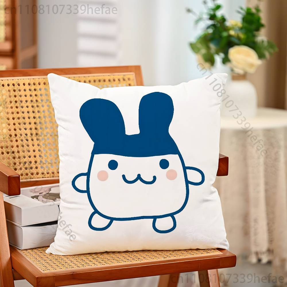 TTamagotchi MMametchi Funny Pillow Case Antidustmite Pillowcase Invisible Zipper Silky Short Plush Sofa Cushion Cover