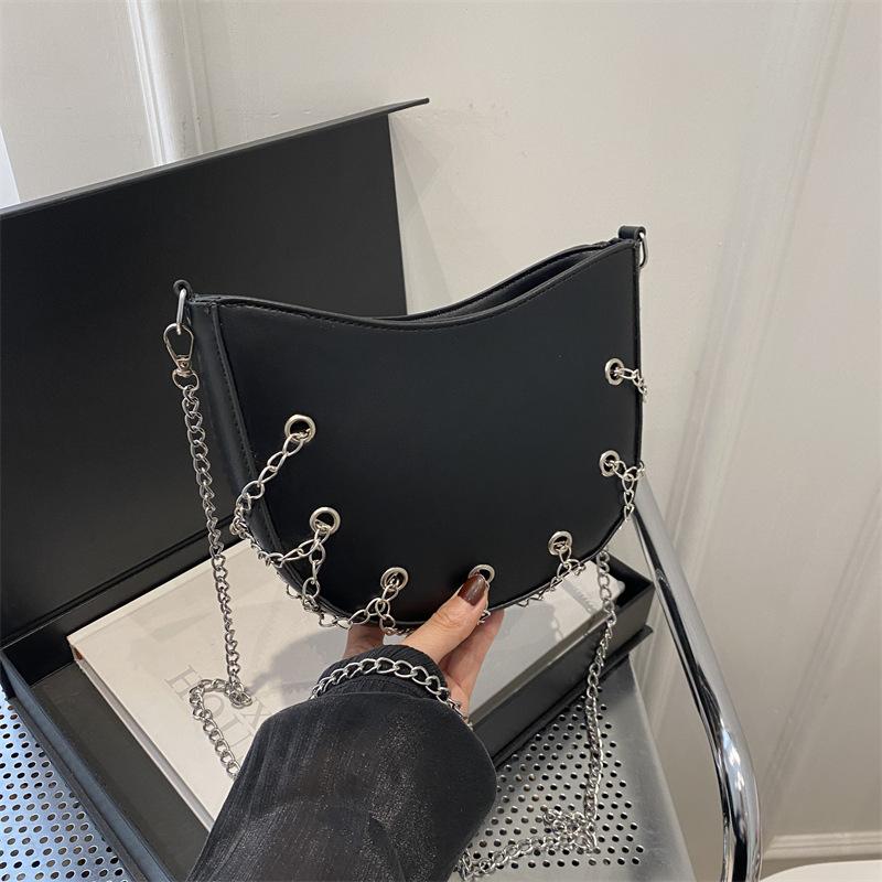 

Новая сумка-цепочка Temperament Metal, сумка Air-eye на одно плечо, модная, стильная и персонализированная французская седельная сумка