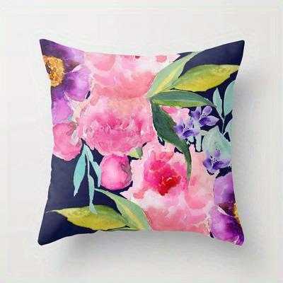 Home Decor Watercolor Floral Patterned Cushion Covers Pattern Cushion Cover Suitable For Sofa Bedroom Car Pillow Cover