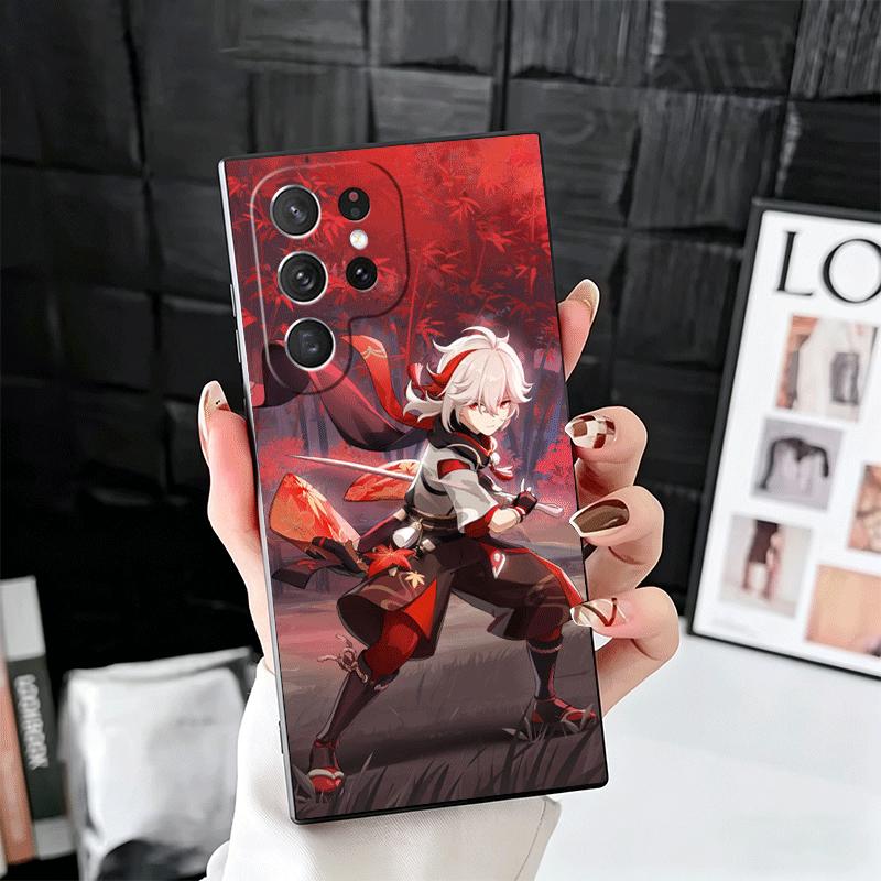 Genshin Impact Kazuha Soft Phone Case for Samsung Galaxy S26 S25 Edge S24 Ultra S23 Plus S22 S21 FE S20 Black Cover Back Shell