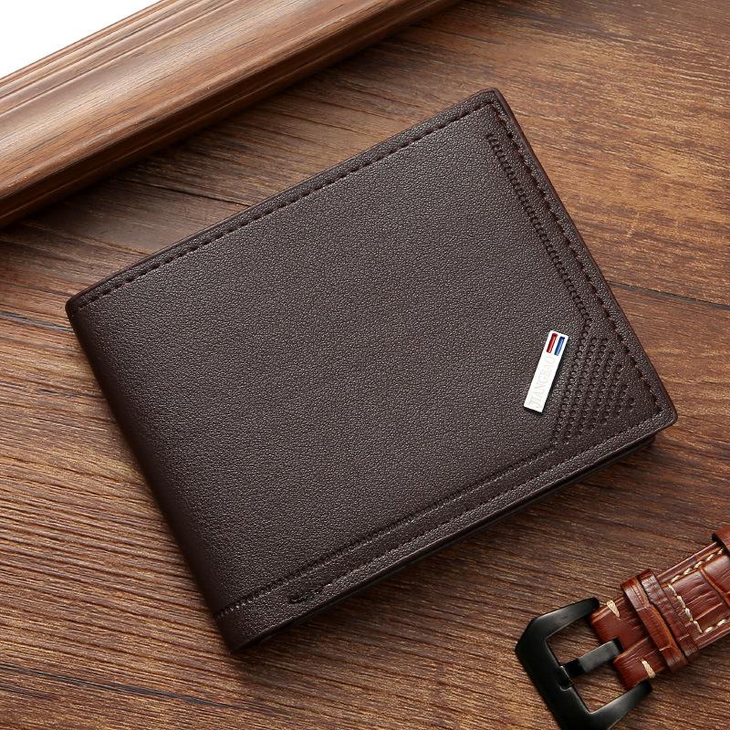 Vintage Men Leather Wallet Short Slim Male Purses Money Credit Card Holders Men Wallet Money Bag