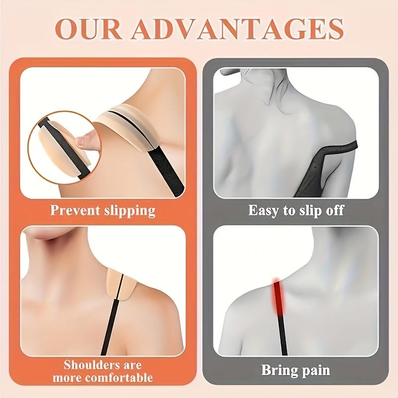6PCS Anti-slip Silicone Bra Strap Pads - Invisible, Comfortable, and Anti-slip Shoulder Pads Suitable for Solid Color Bras