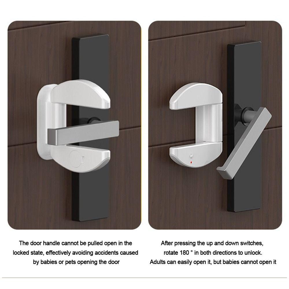 Protection Device Door Handle Lock Durable Anti-open Burglar Alarm Door Block  Baby Safety