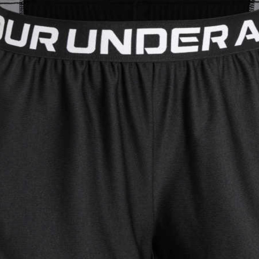 Under Armour Solid Color Training Shorts With Letter Print Women Shorts Black 1366938-002