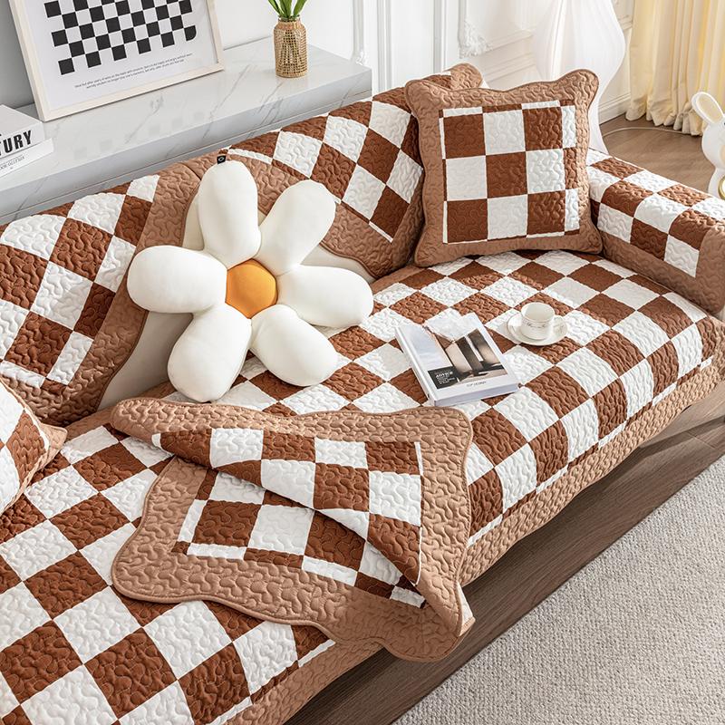 Fresh and Versatile All Season Small Floral Fabric, Pure Cotton Sofa Cushion, Anti Slip Seat Cushion, All Cotton Sofa Seat Cushion Towel