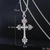 Vintage Hip Hop Sweater Chain Necklace: Flaming Cross Pendant Unisex.
