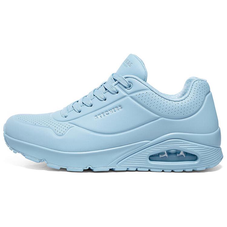 Skechers Men's Blue Fabric Round Toe Lace-Up Shock Absorbing Durable Low-Top Casual Shoes Sneakers 52458-Ltbl Cm