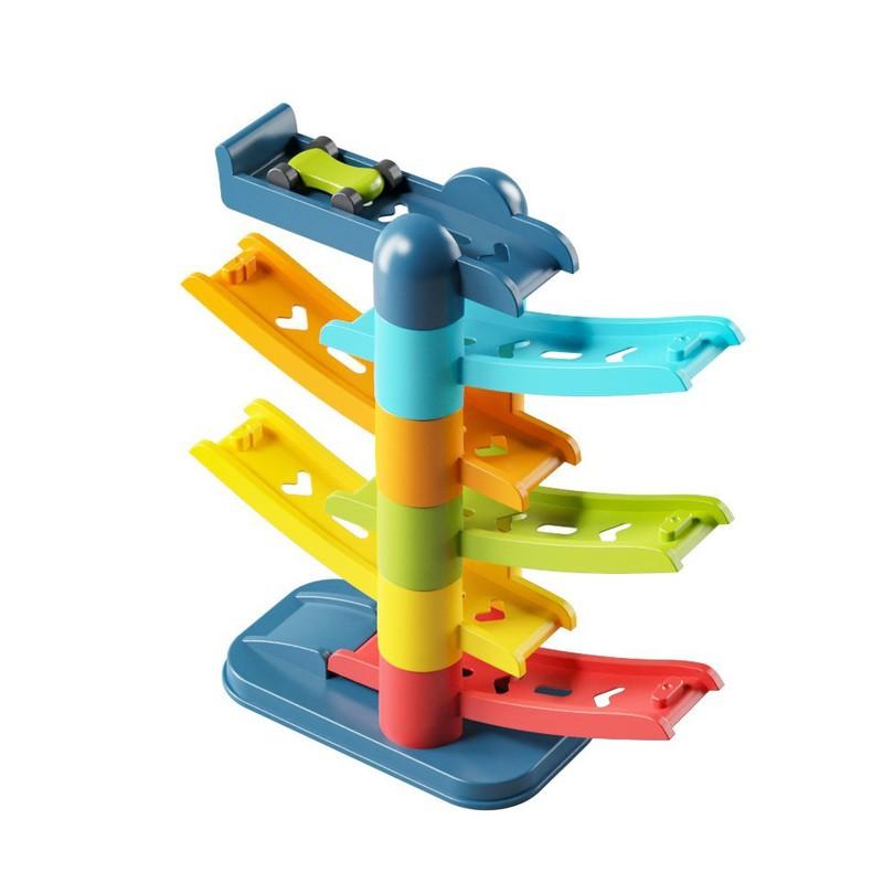 Children'S Games Gliding Track Car Inertia Toy Multi Layer Cartoon Puzzle Slide Car Roller Coaster Racing Toys Gifts