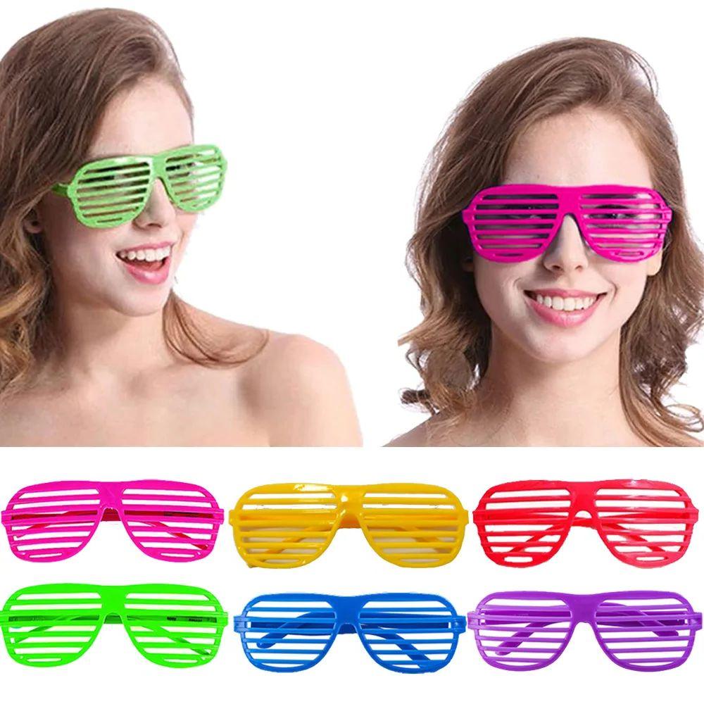 Vibrant 6/12Pcs Multi-Colored Louver Glasses Toys Children'S Boys And Girls Birthday Party Gifts Neon Sunglasses Makeup Party Photos Props