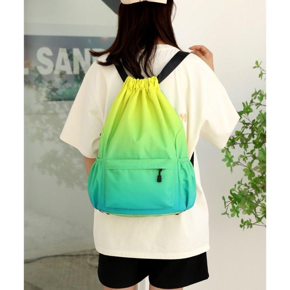 Waterproof Gradient Color Waterproof Bag Nylon Outdoor Camping Fitness Bag  Unisex