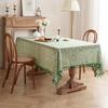 Elegant Pastoral Cotton-Linen Lace Tablecloth: Artistic, Dustproof, Non-Slip, Heat-Resistant, Hollow Design