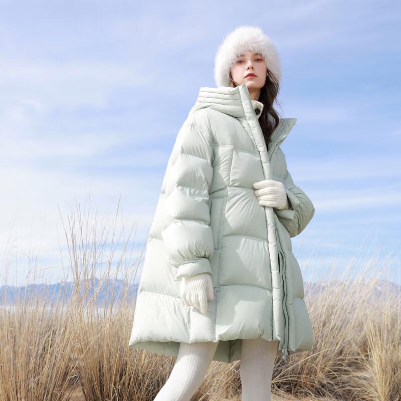 

Sancai 2025 Winter 90% White Duck Down Waterproof Mid-Length Puffer Jacket XS